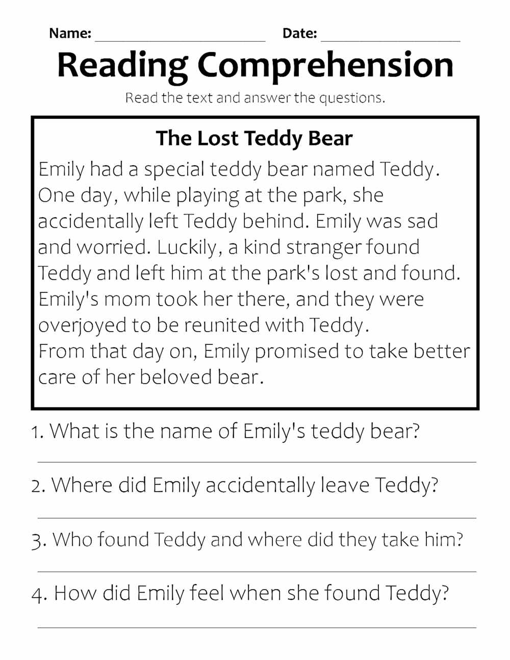 The Lost Teddy Bear